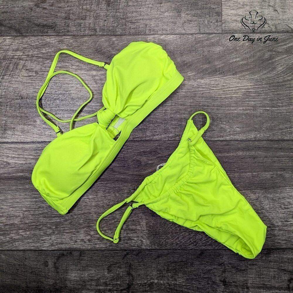 Sovoyontee Tie Knot Keyhole Bikini Swimsuit Size L